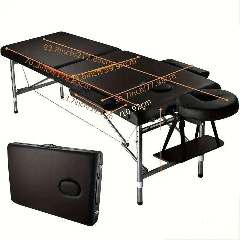 Massage Table - Portable Black Metal 24