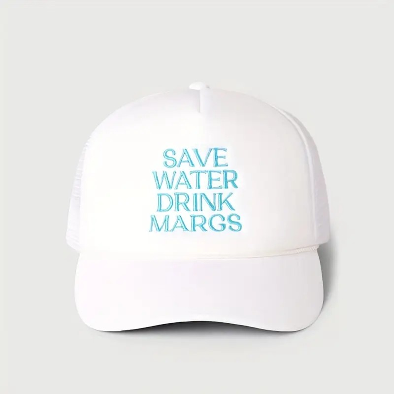Save Water Drink Margs Trucker Hat - White - PinkPro Beauty Supply