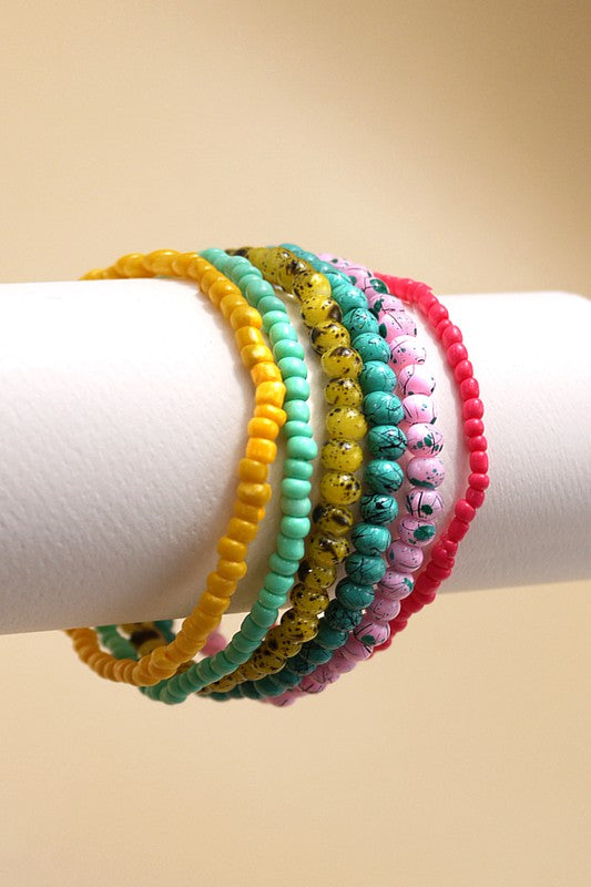 Bracelet Set Multi-Colored Stone