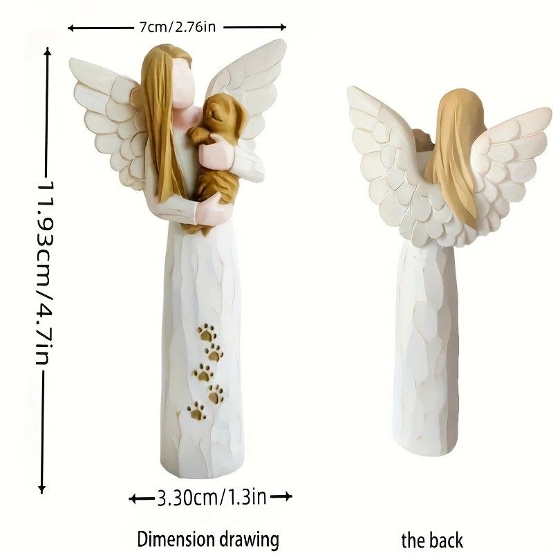 Gift Figurine - Angel Hugging Dog - PinkPro Beauty Supply