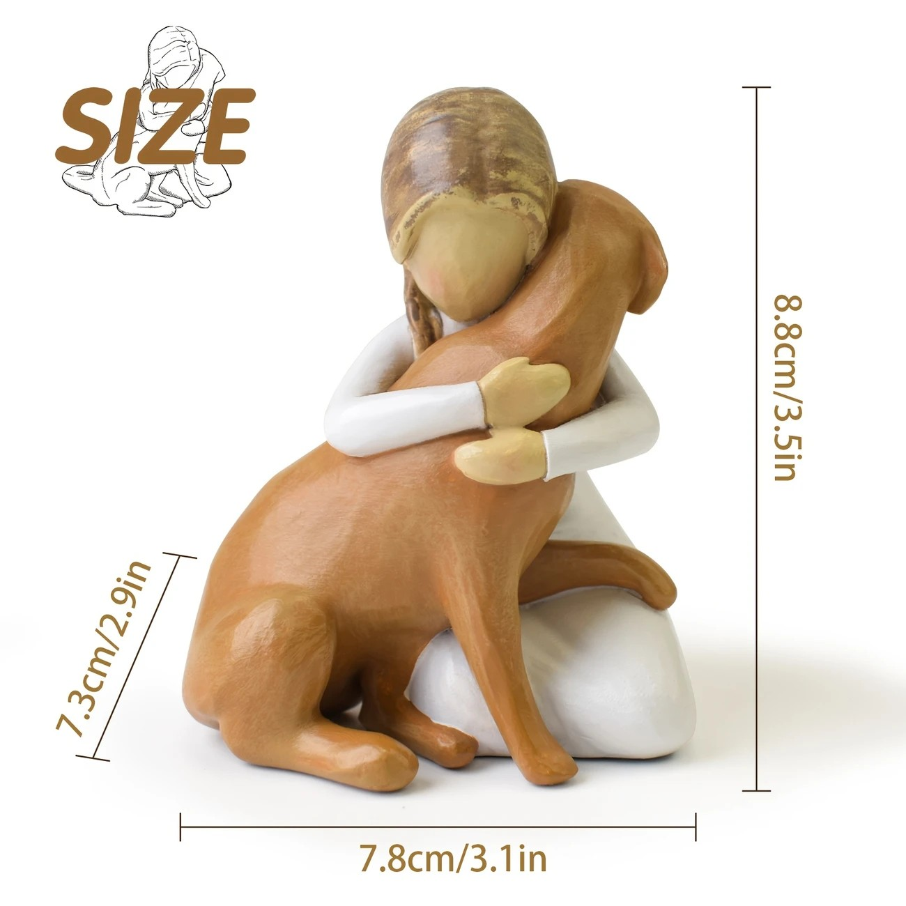 Gift Figurine - Girl Hugging Dog Gift