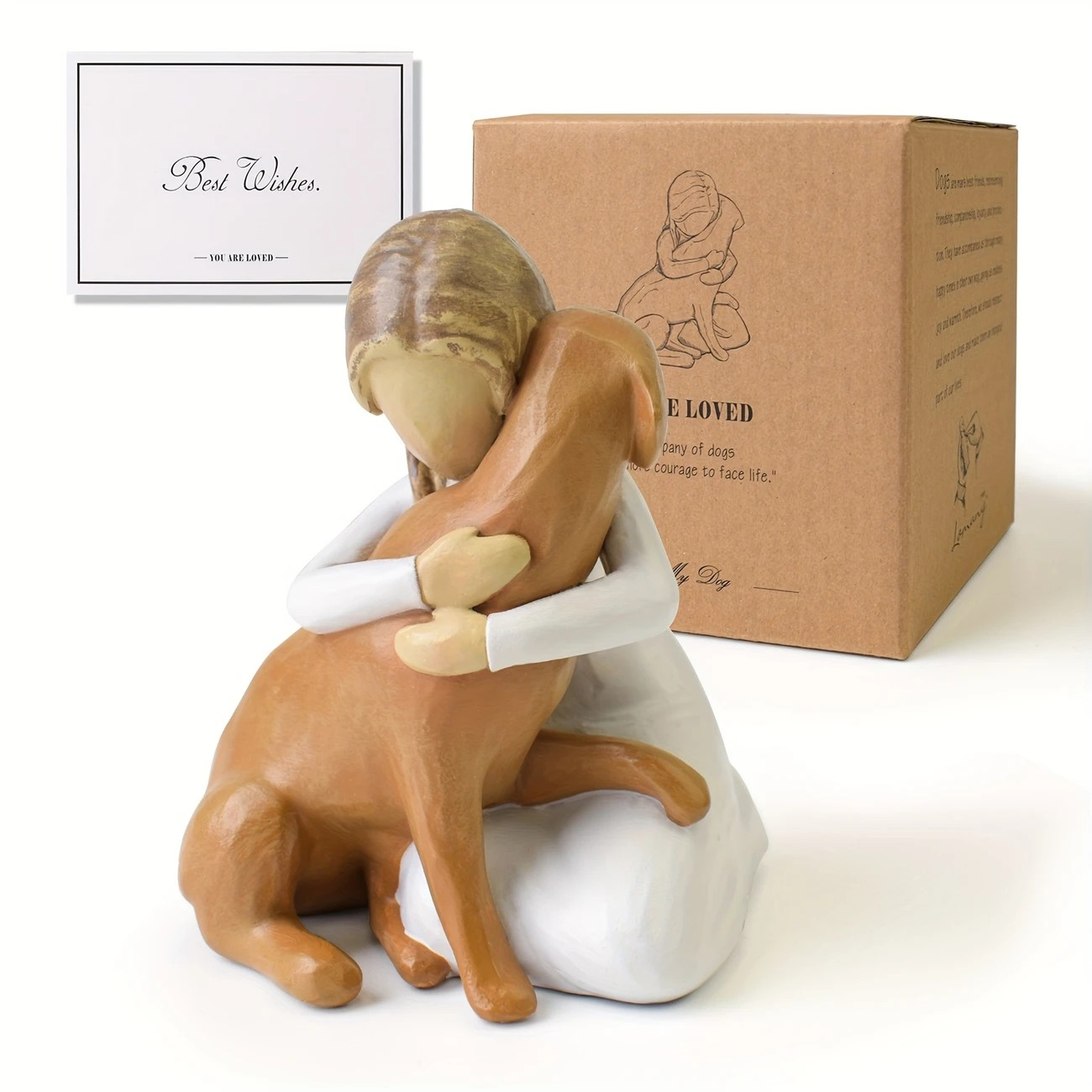 Gift Figurine - Girl Hugging Dog Gift
