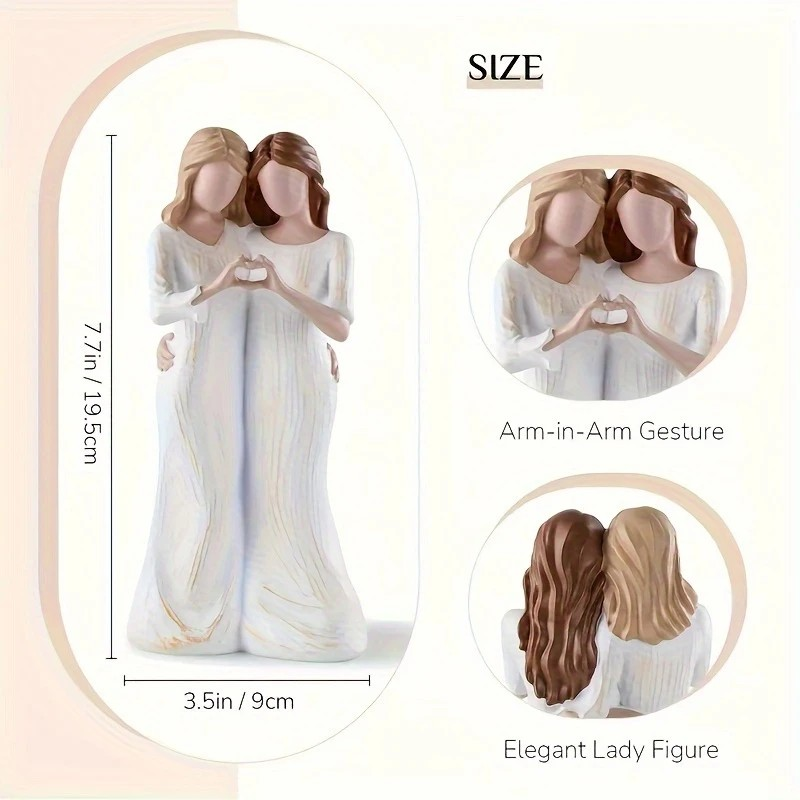 Gift Figurine - Two Women Heart Hands - PinkPro Beauty Supply