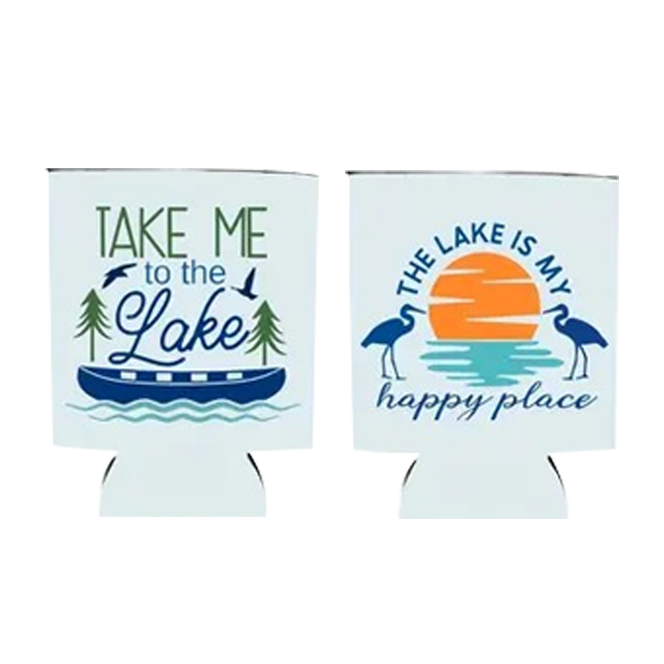 Gift Coozie Take Me to the Lake/The Lake is My Happy Place Double-sided - PinkPro Beauty Supply