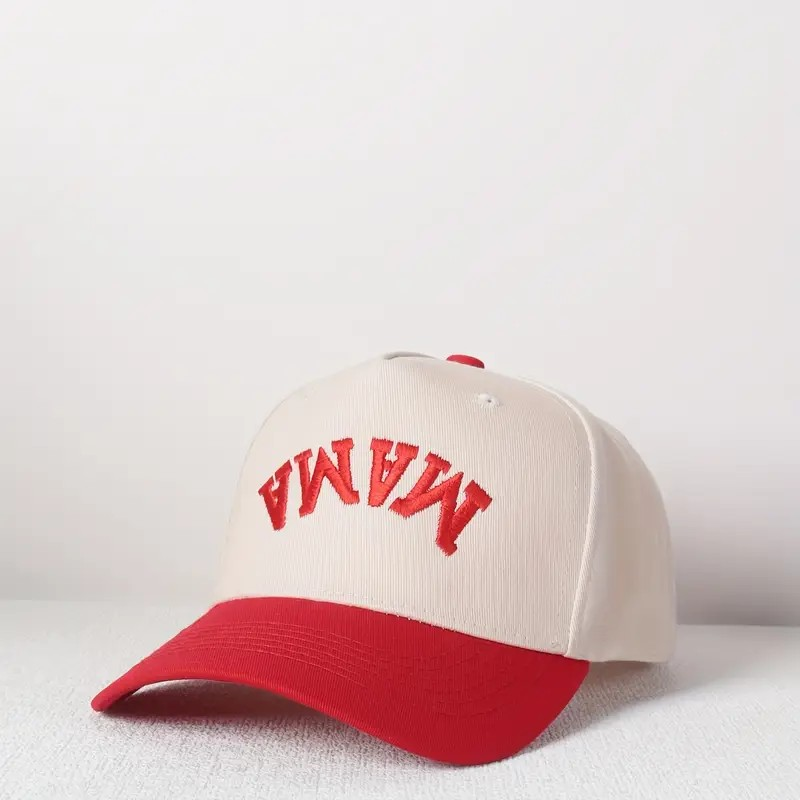Cap - Mama Upside Down Off-White with Red PinkPro Beauty Supply