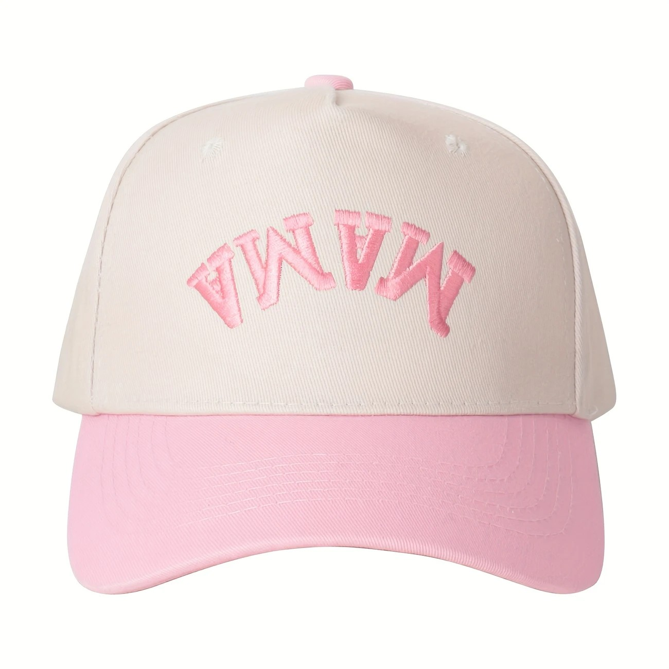 Cap - Mama Upside Down Off-White with Pink PinkPro Beauty Supply