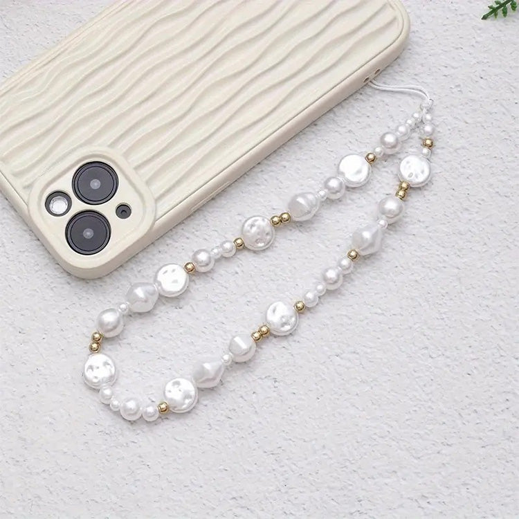 Cell Phone Charm Chain - Pearl Beaded