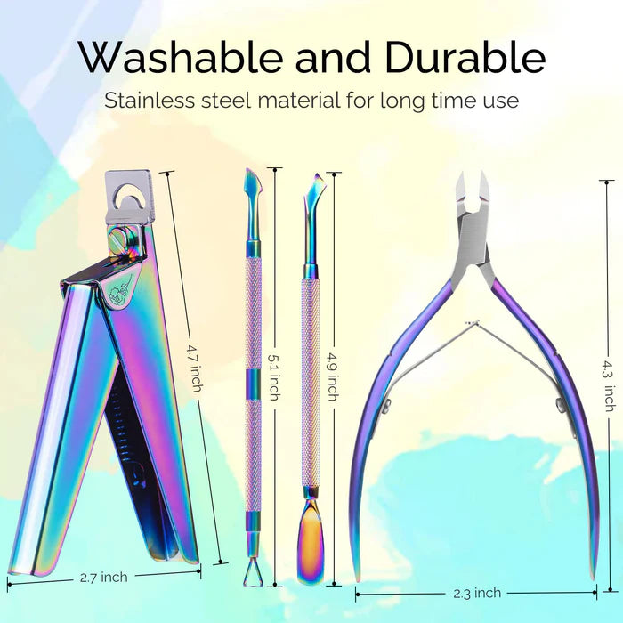 MelodySusie Acrylic Nail Clippers 4 in 1 Kit - Rainbow - PinkPro Beauty Supply