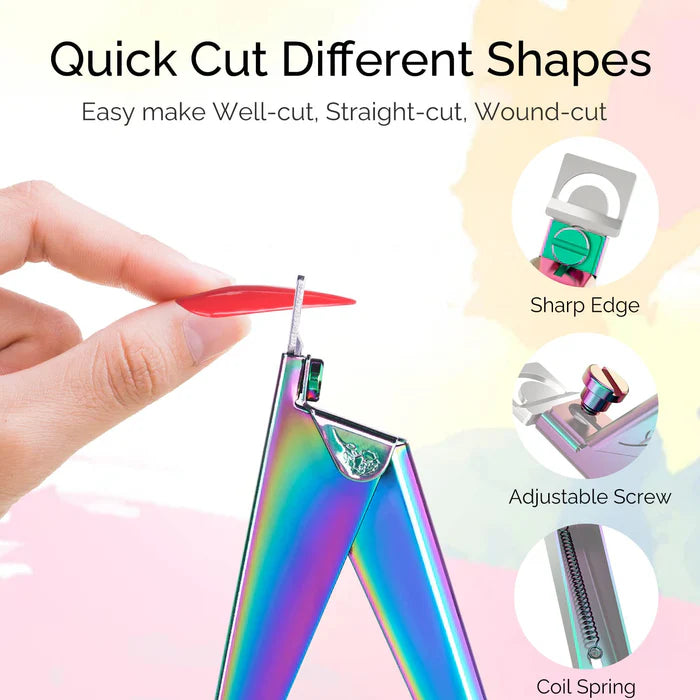 MelodySusie Acrylic Nail Clippers 4 in 1 Kit - Rainbow - PinkPro Beauty Supply