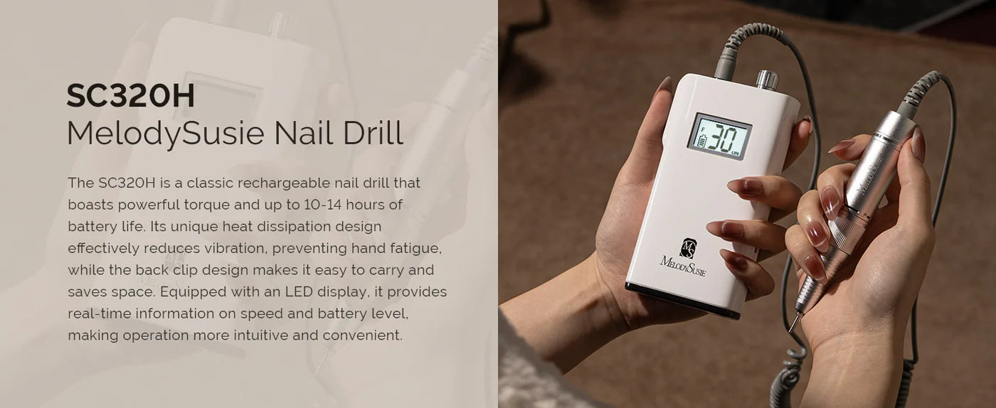 MelodySusie Scamander(SC320H) Rechargeable Nail Drill 30,000RPM - Pink - PinkPro Beauty Supply