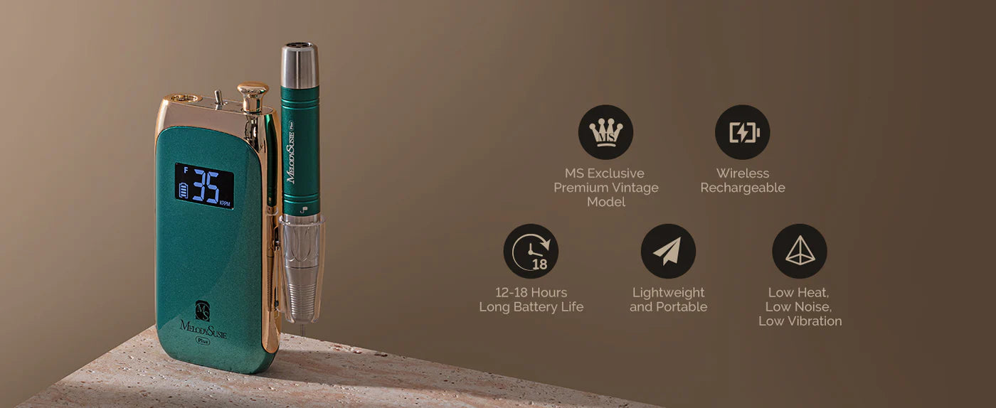 MelodySusie (MB450C) Rechargeable Nail Drill 35,000RPM - Jade Plus - PinkPro Beauty Supply