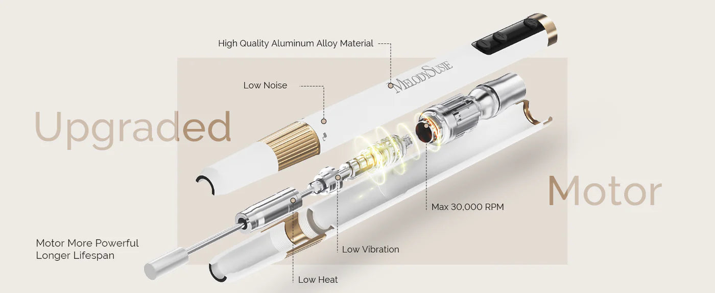 MelodySusie Rechargeable 30000RPM Nail Drill - White - PinkPro Beauty Supply