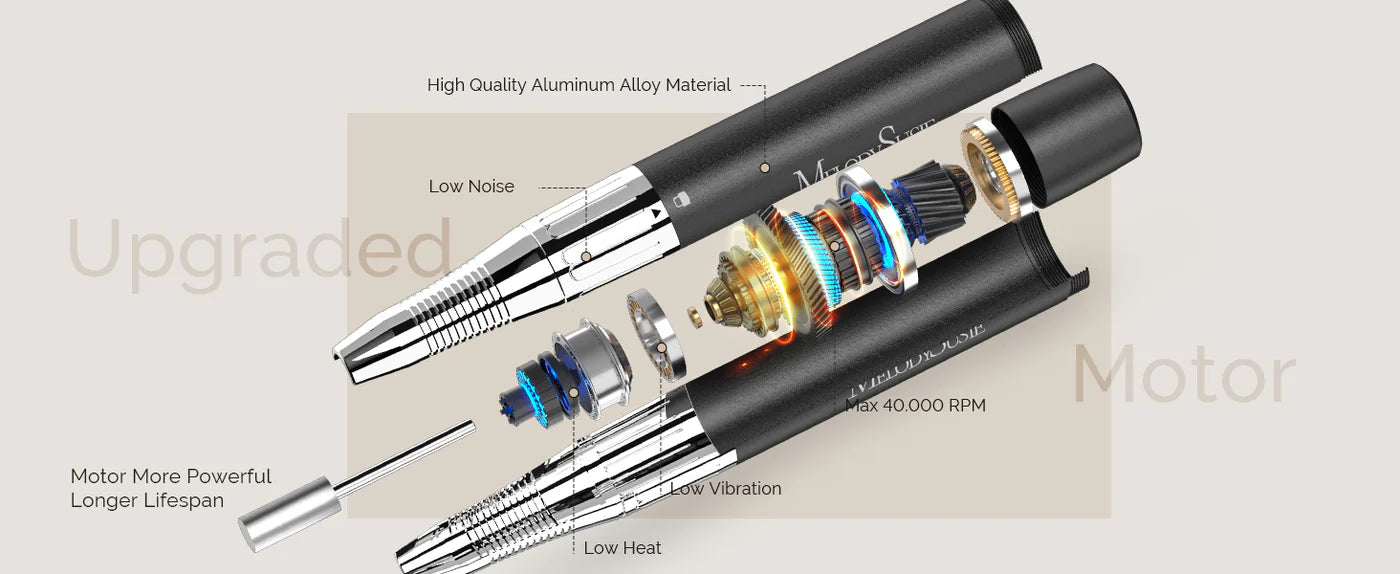 MelodySusie MB420G Rechargeable Nail Drill 40000RPM - Black - PinkPro Beauty Supply