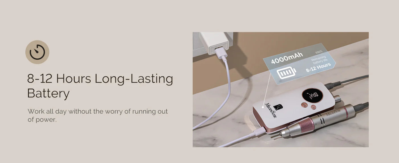 MelodySusie (SC320F) Rechargeable Nail Drill 30000RPM - Pink - PinkPro Beauty Supply