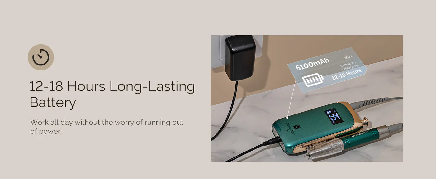 MelodySusie (MB450C) Rechargeable Nail Drill 35,000RPM - Jade Plus - PinkPro Beauty Supply