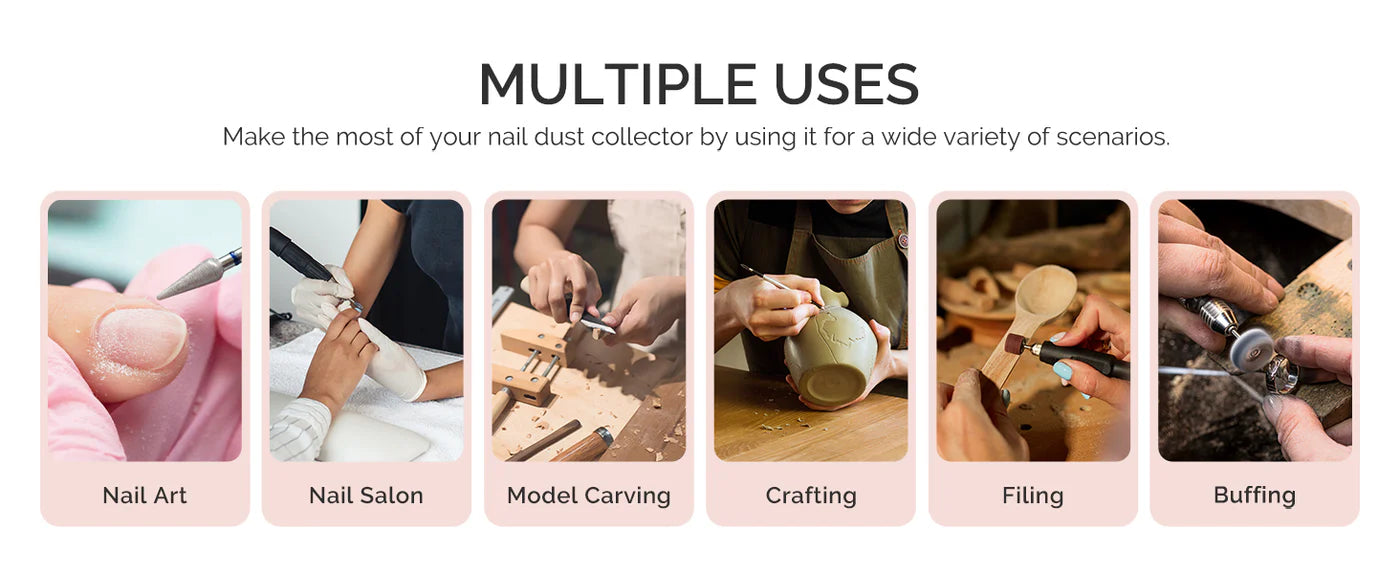 MelodySusie SProR Cordless & Rechargeable Nail Dust Collector - White - PinkPro Beauty Supply