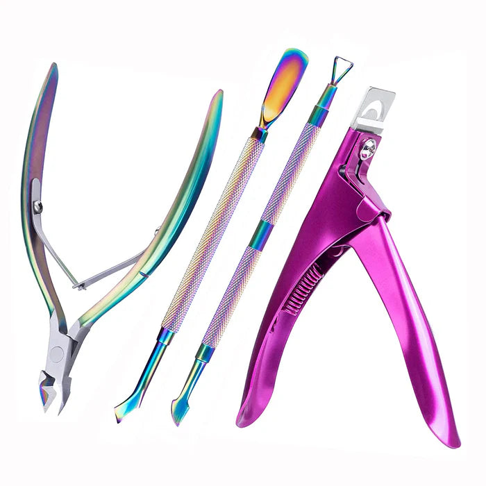MelodySusie Acrylic Nail Clippers 4 in 1 Kit - Rainbow - PinkPro Beauty Supply