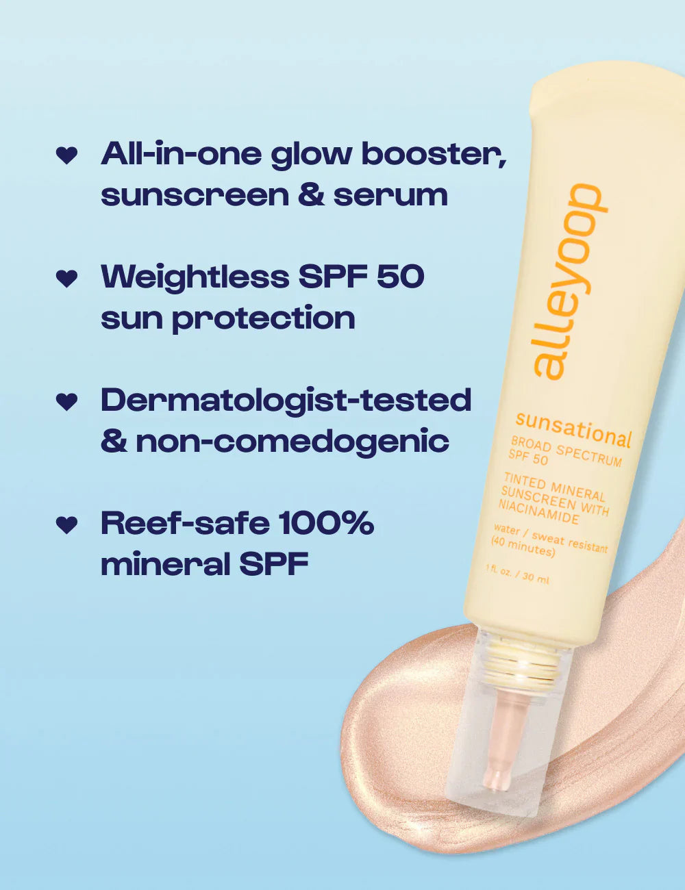 Alleyoop Alleyoop Sunsational SPF 50 Skin Tint With Niacinamide - Sunrise 1 oz. - PinkPro Beauty Supply
