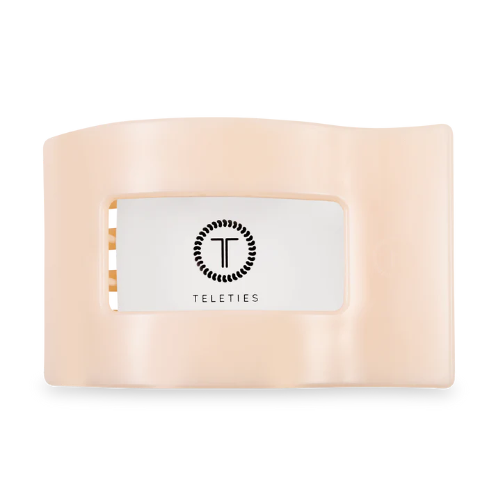 Teleties Rectangle Flat Almond Beige Hair Clip Large - PinkPro Beauty Supply