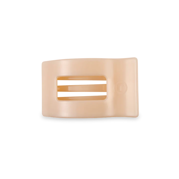 Teleties Rectangle Flat Almond Beige Hair Clip Small - PinkPro Beauty Supply