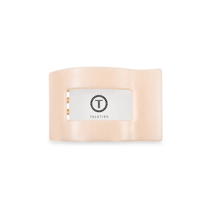 Teleties Rectangle Flat Almond Beige Hair Clip Small - PinkPro Beauty Supply