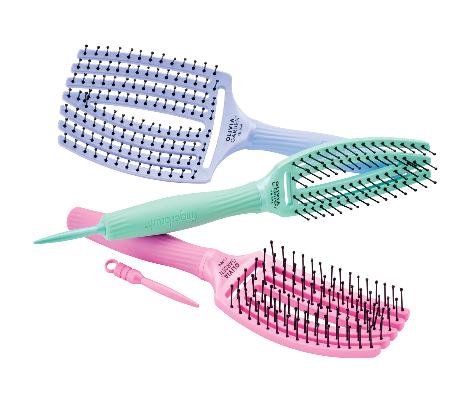 Cepillo de dedos Olivia Garden Arctic Frost pequeño - Verde menta