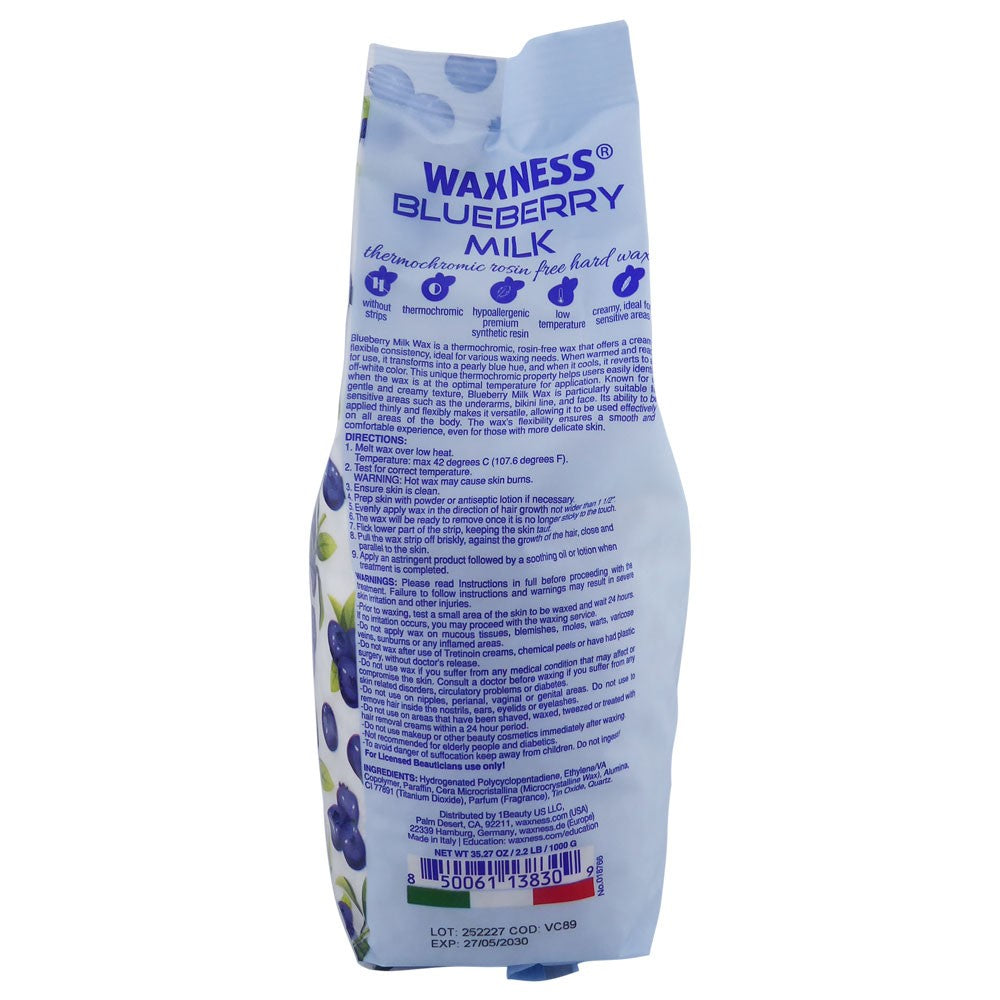 Waxness Spa Blueberry Milk Thermochromic Rosin Free Hard Wax 2.2lb.