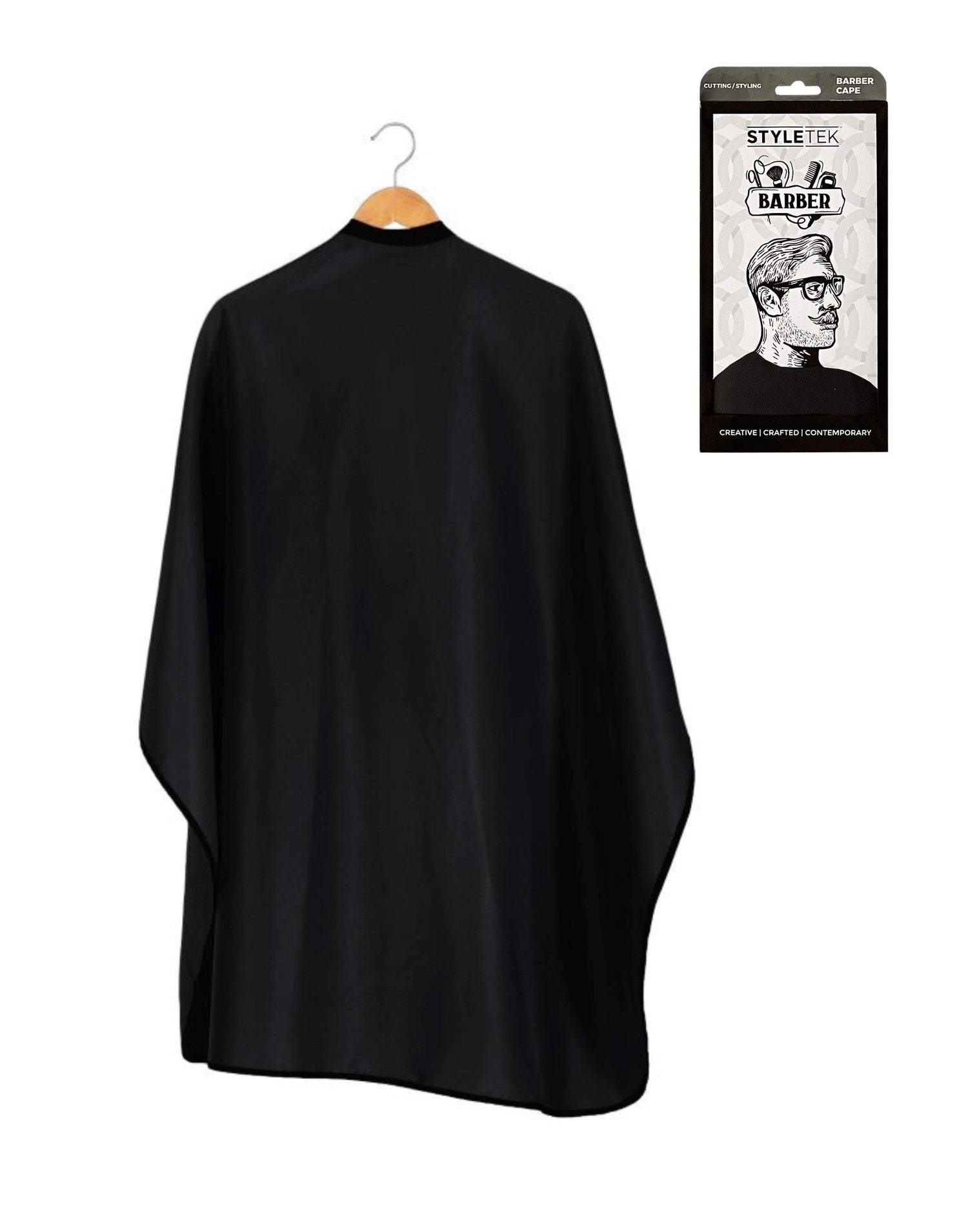 StyleTek Barber Cape - Black - PinkPro Beauty Supply