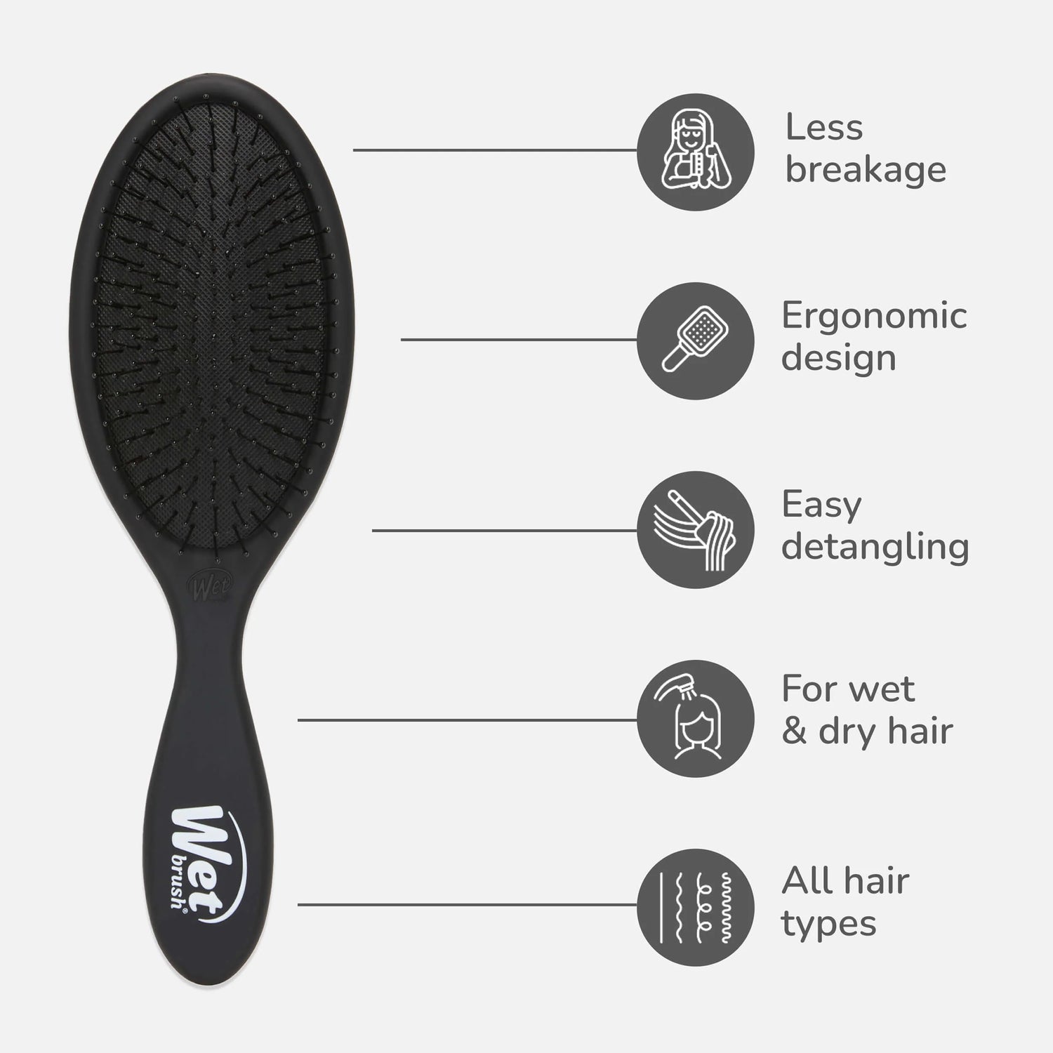Wet Brush Pro Original Detangler - Frost Black