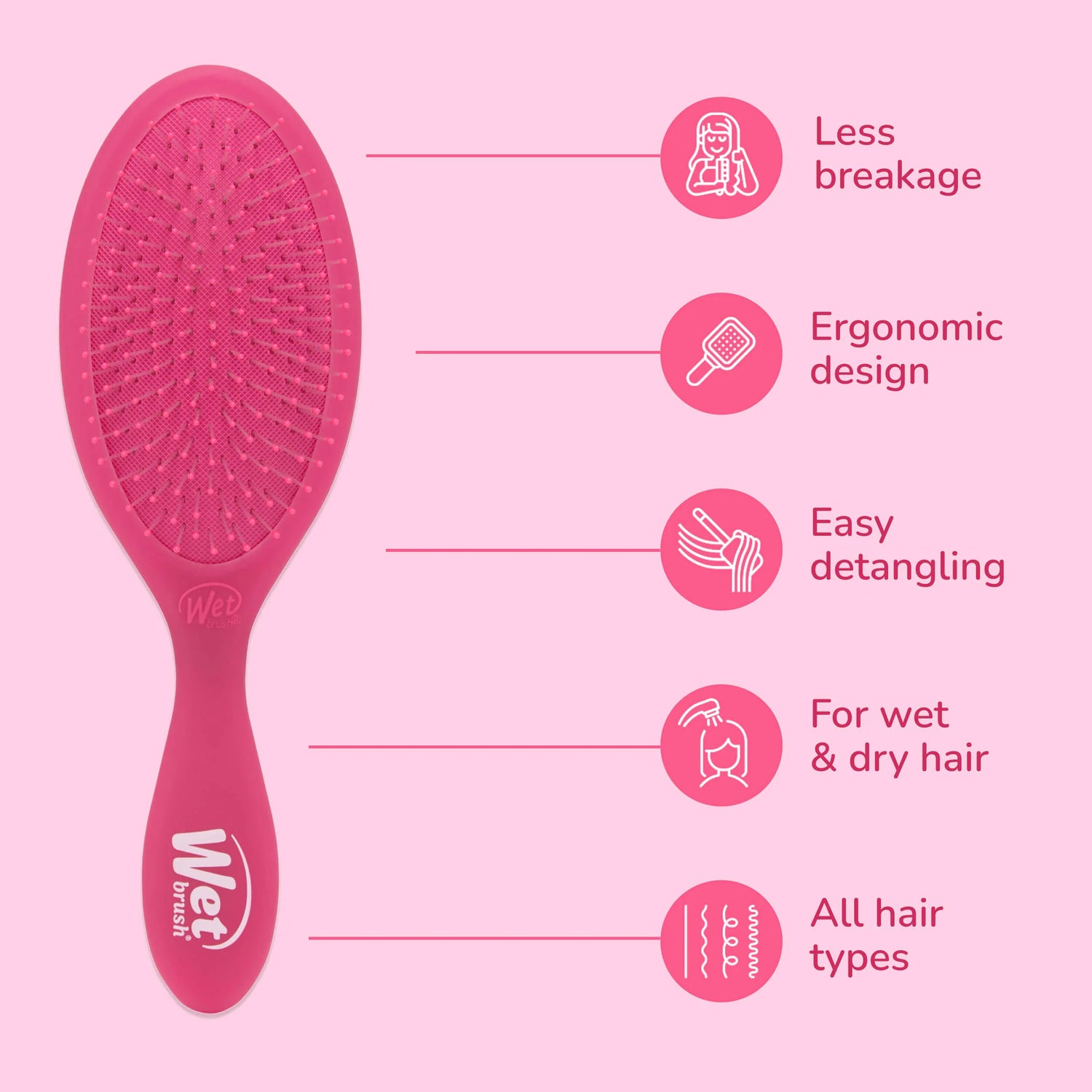 Wet Brush Pro Original Detangler - Frost Pink