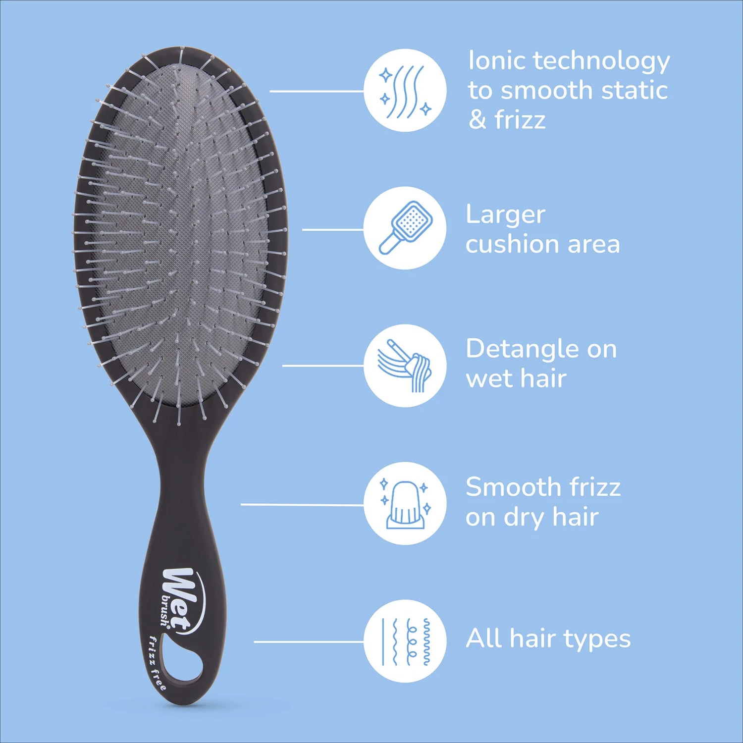Wet Brush Frizz-Free Detangler - Black