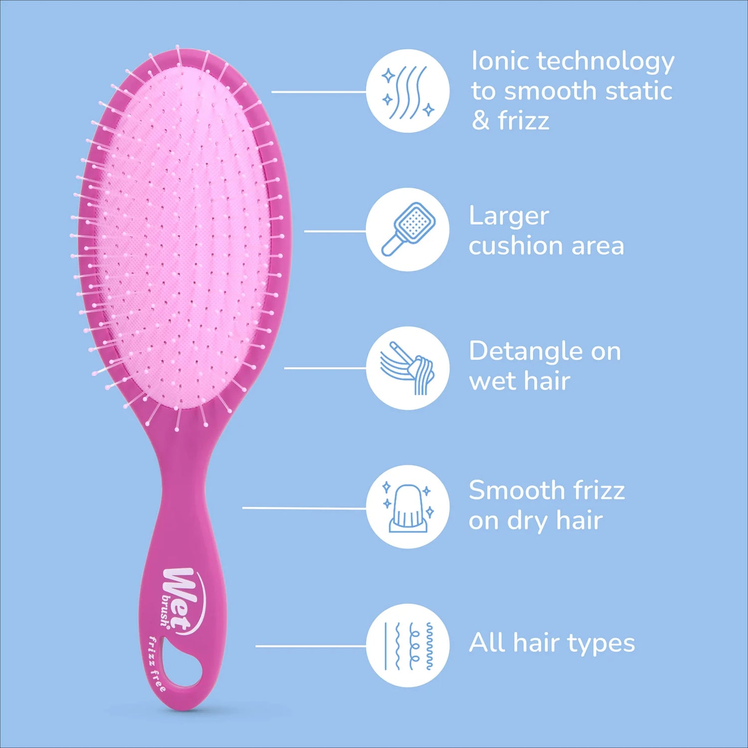 Wet Brush Frizz-Free Detangler - Purple