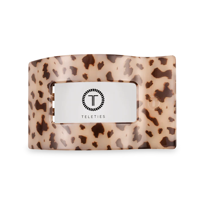Teleties Rectangle Flat Blonde Tortoise Hair Clip Medium - PinkPro Beauty Supply