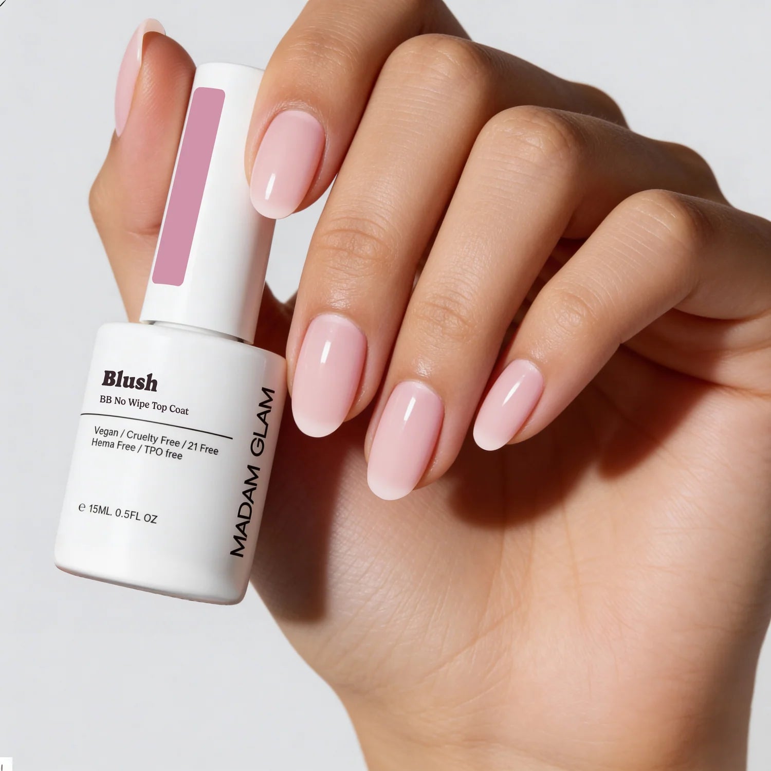 Madam Glam BB No Wipe Top Coat Blush 0.5 oz