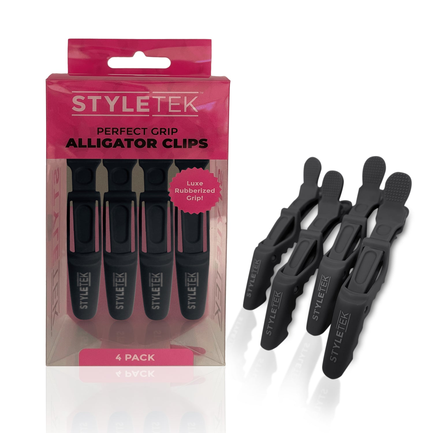 StyleTek Gator Clips Black 4 Pack