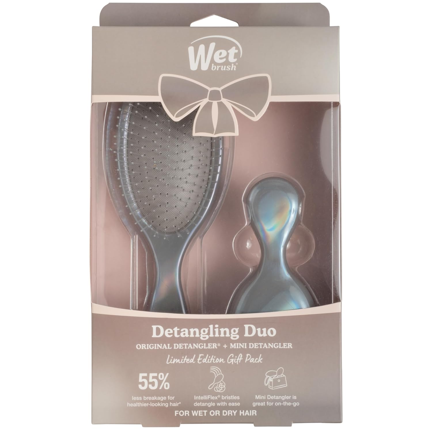 Wet Brush Iridescence Icon Duo Detangler - Chrome