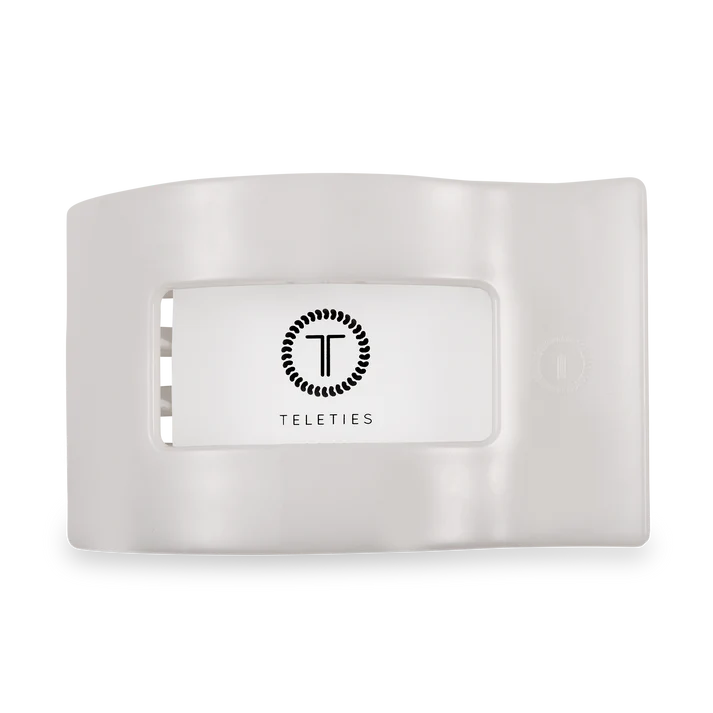 Teleties Rectangle Flat Coconut White Hair Clip Large - PinkPro Beauty Supply