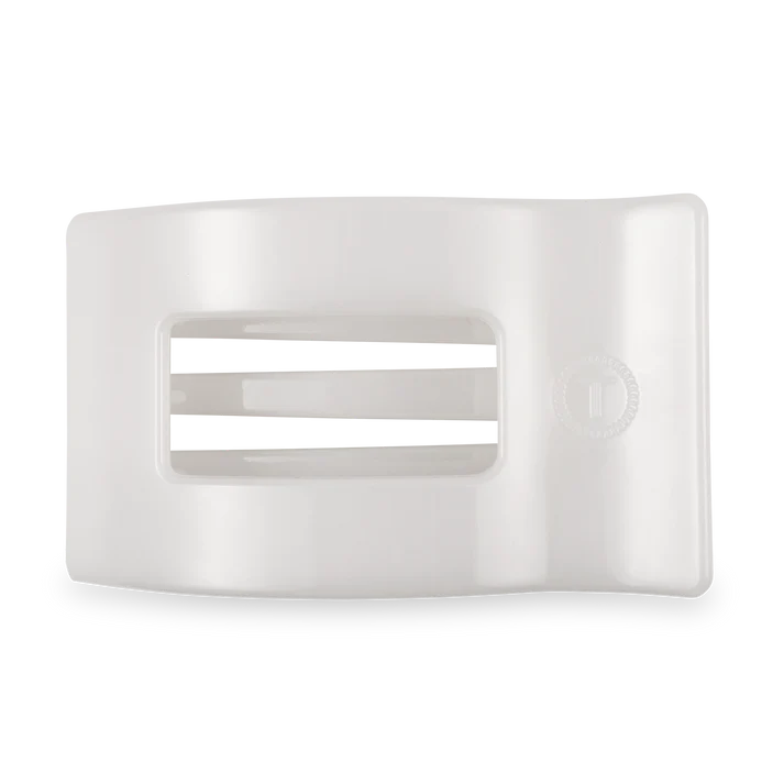 Teleties Rectangle Flat Coconut White Hair Clip Large - PinkPro Beauty Supply