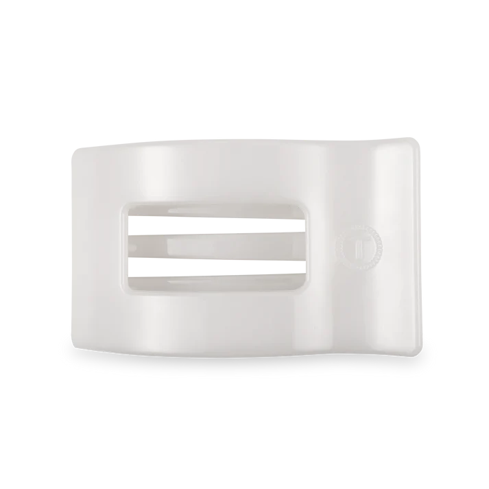 Teleties Rectangle Flat Coconut White Hair Clip Medium - PinkPro Beauty Supply