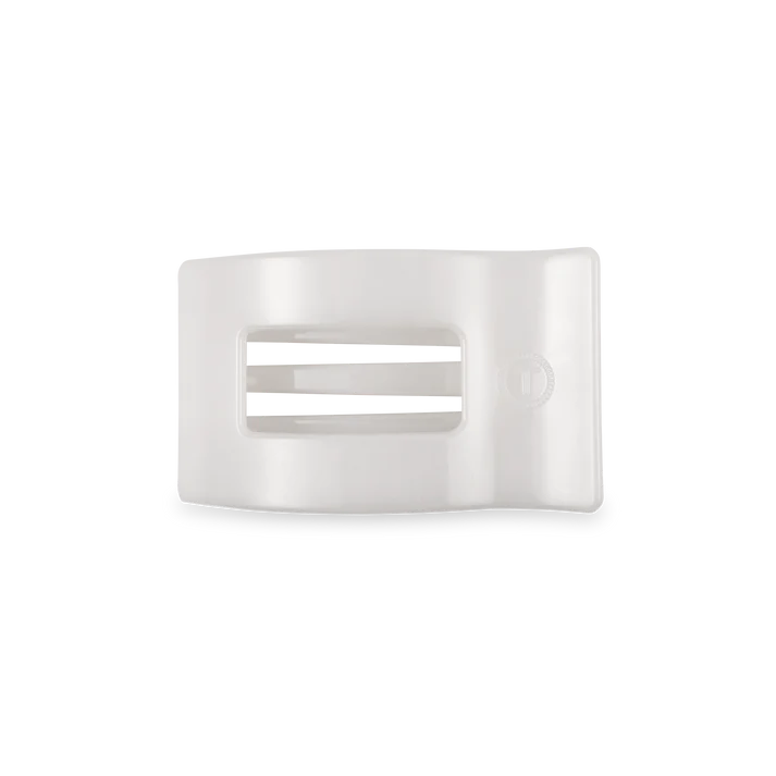 Teleties Rectangle Flat Coconut White Hair Clip Small - PinkPro Beauty Supply