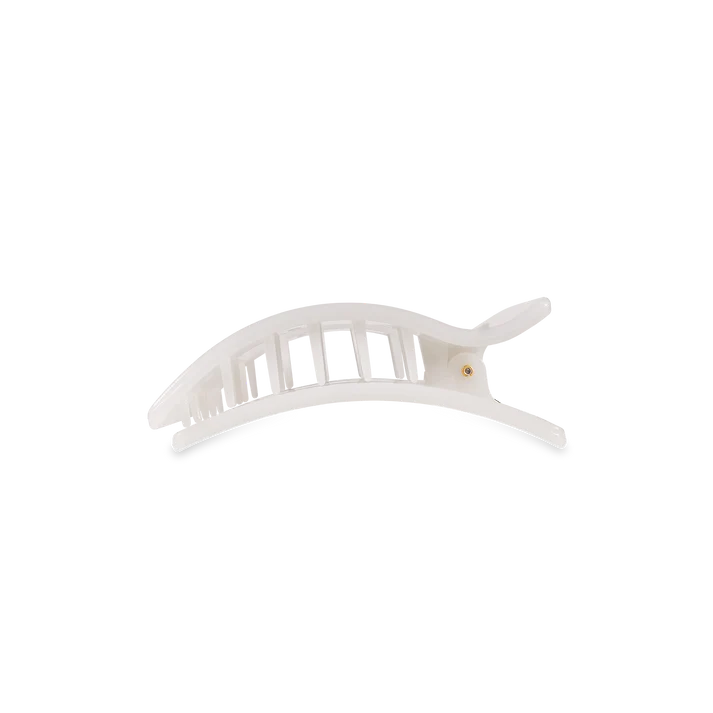 Teleties Rectangle Flat Coconut White Hair Clip Small - PinkPro Beauty Supply
