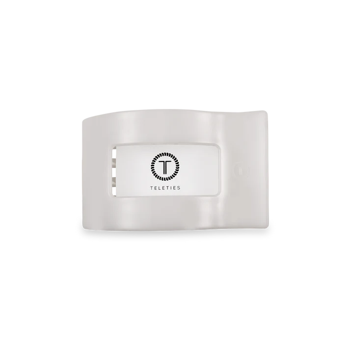 Teleties Rectangle Flat Coconut White Hair Clip Small - PinkPro Beauty Supply