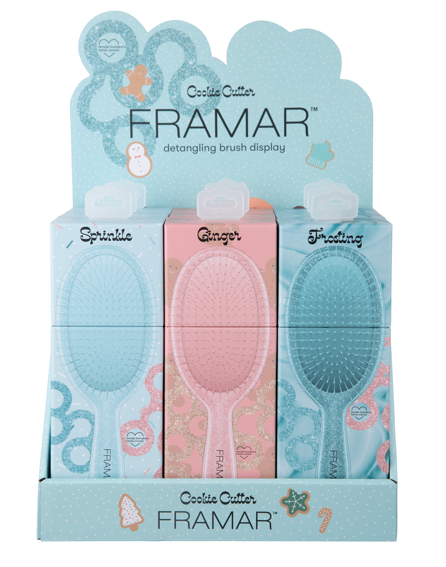 Framar Cookie Cutter Detangle Brush 9 Piece Display