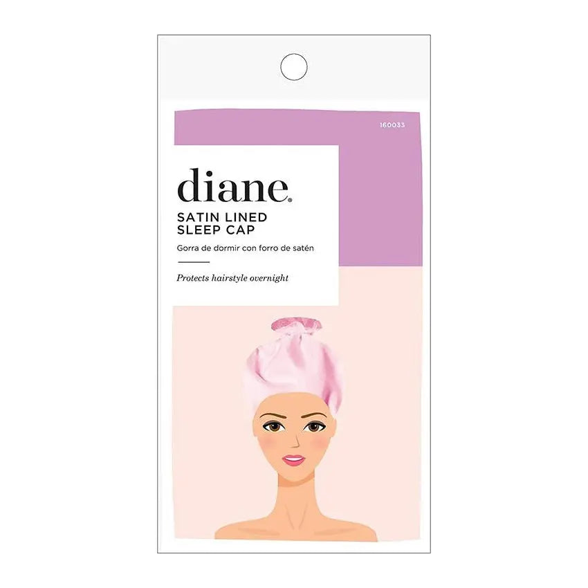 Diane Satin Lined Sleep Cap - Pink Diane