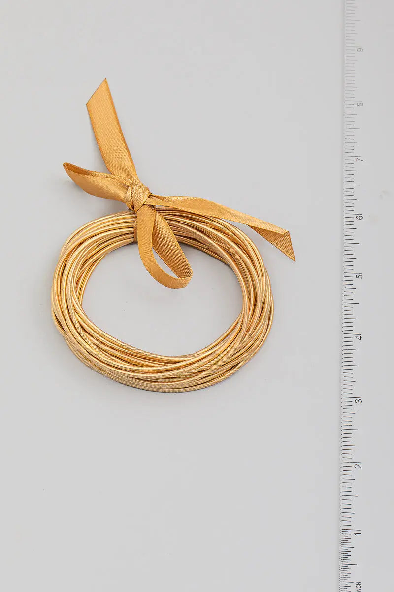 Elastic Set Metallic Ribbon Bracelet PinkPro Beauty Supply