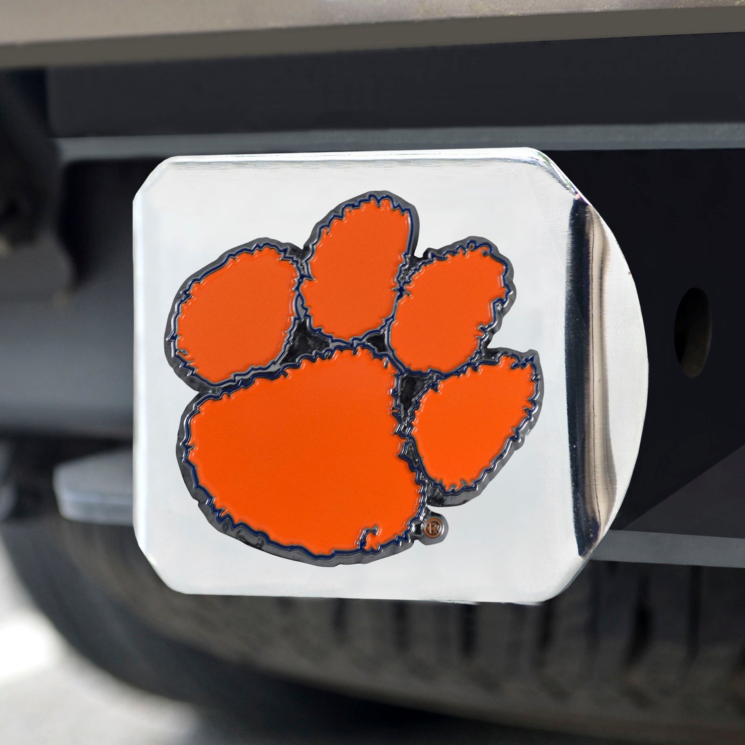 Fanmats Clemson Tigers Color Hitch Cover - Chrome