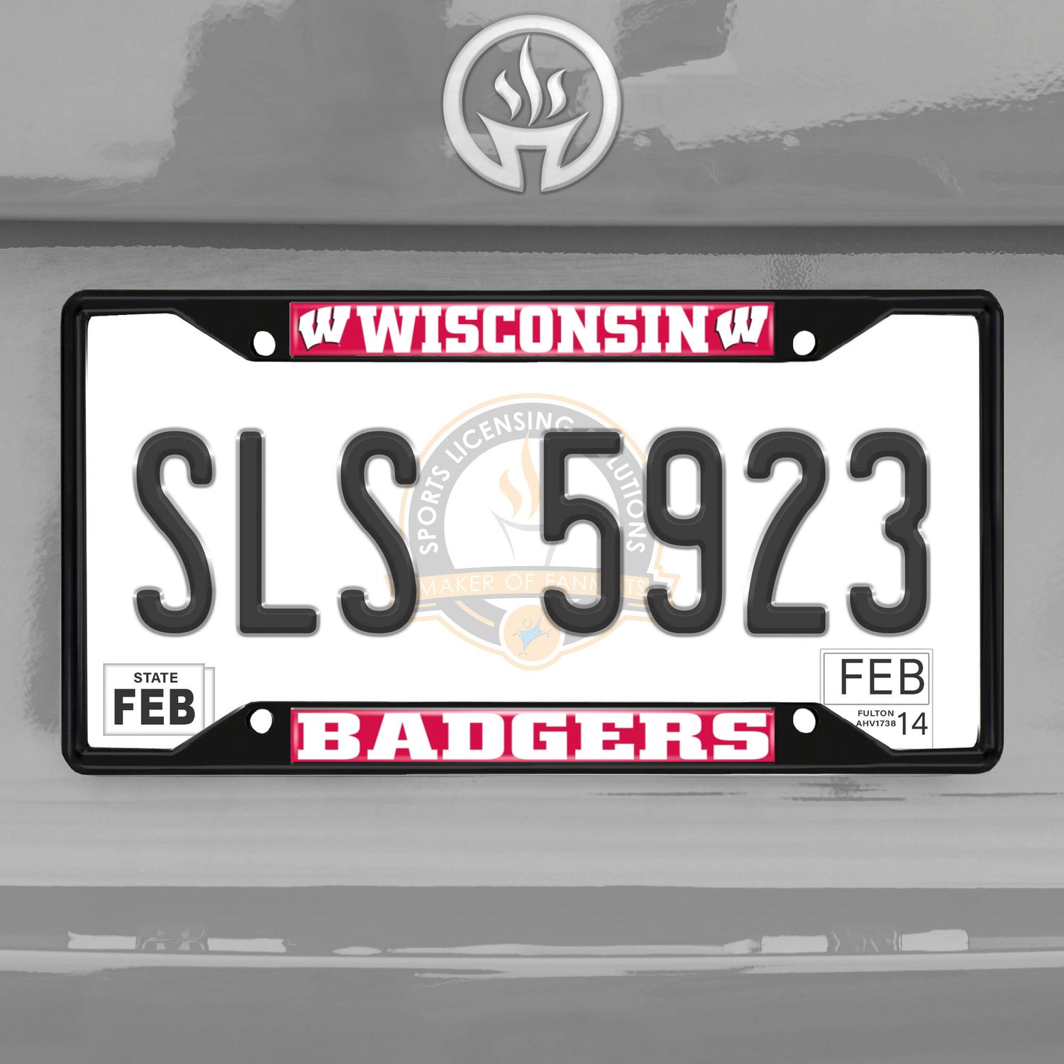 Fanmats Wisconsin Badgers License Plate Frame - Black Fanmats