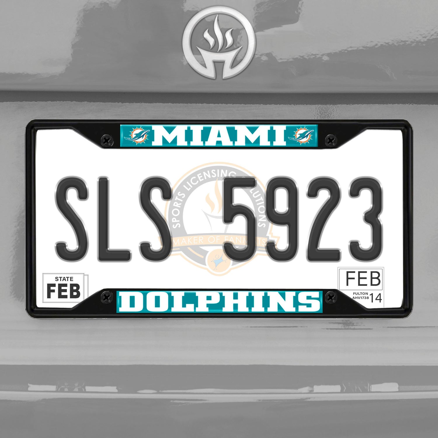 Fanmats NFL Miami Dolphins License Plate Frame - Black