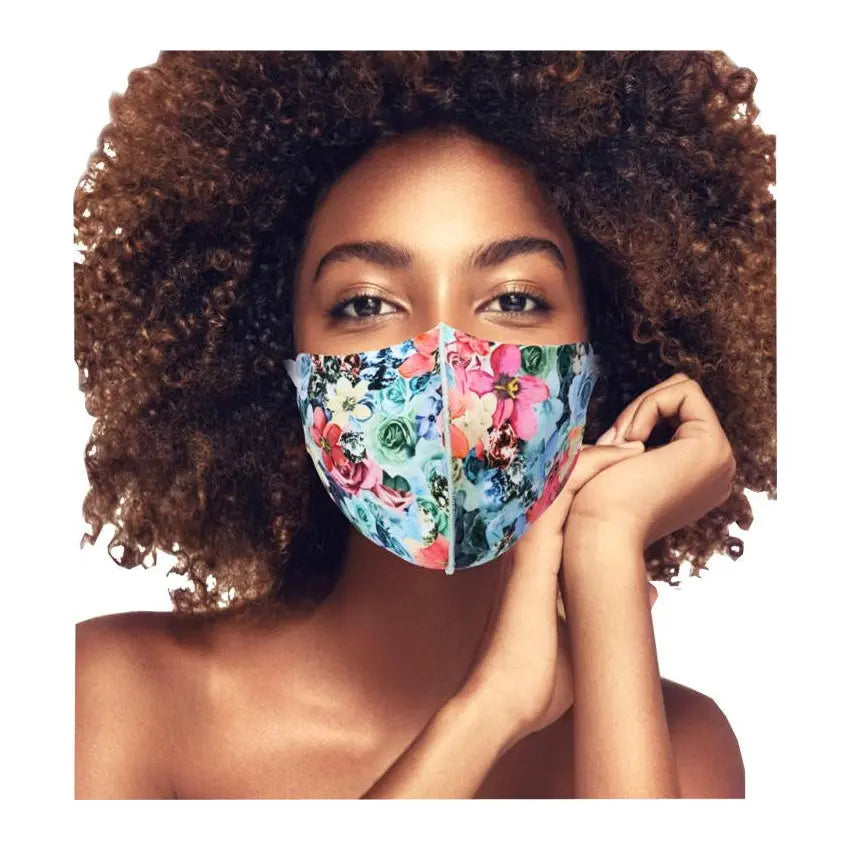 Face Mask 3D Fit Multicolor Floral Print PinkPro Beauty Supply