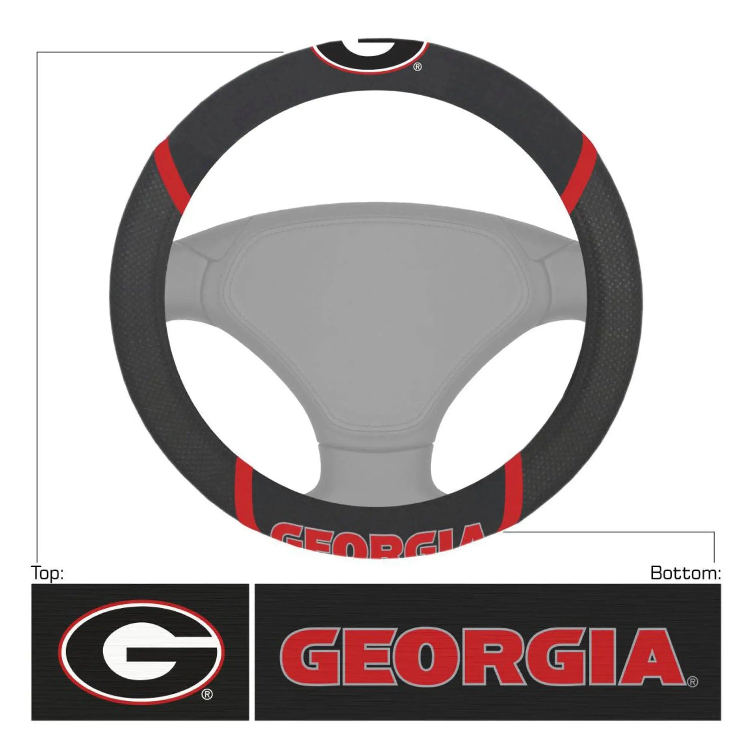 Fanmats Georgia Bulldogs Steering Wheel Cover Fanmats